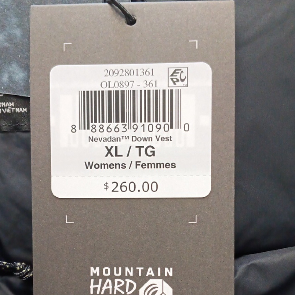 Mountain Hardwear Nevadan Camo Black Down Vest Women Xl